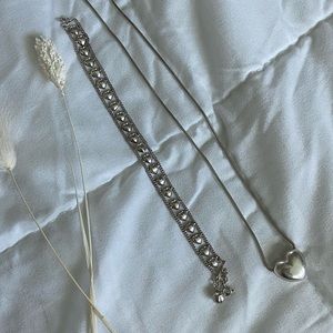 Vintage Sterling Silver Bubble Heart Set